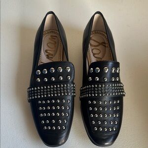 Sam Edelman Black Studded Loafers